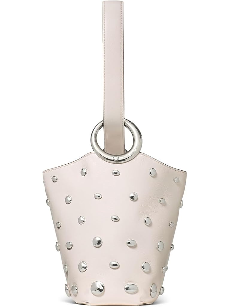Beige Kate Spade New York Halo Studded Fine Grain Leather Mini Bucket