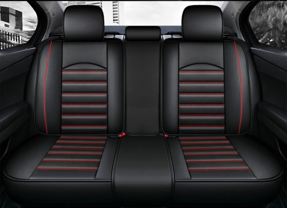 Auto Sitzbezüge Set für Hyundai I30 I-30 Wagon Kombi i30 Wagon / i30 Wagon N Line, 5 Sitzer Schonbezüge Sitzschoner Vorne Hinten Wasserdicht Sitzauflage Accessories,B-Black Red