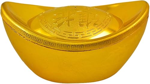 PRETYZOOM Adorno de lingote de dinero de la suerte, adorno decorativo de Feng Shui, adorno de lingote de juguete decorativo para salas de casa,