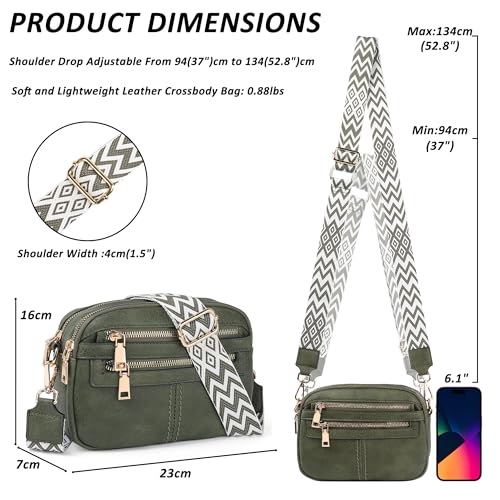 Image of TANTOMI Crossbody Bags for Women, 6-Pockets Cross Body Purse, Vegan Leather Handbags Shoulder Bag for Travel, Gifts for Women