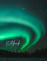 Vista 1 de Swirly Aurora Borealis Notebook For School, Work or Home - 120 Lined Pages - 8.5" x 11