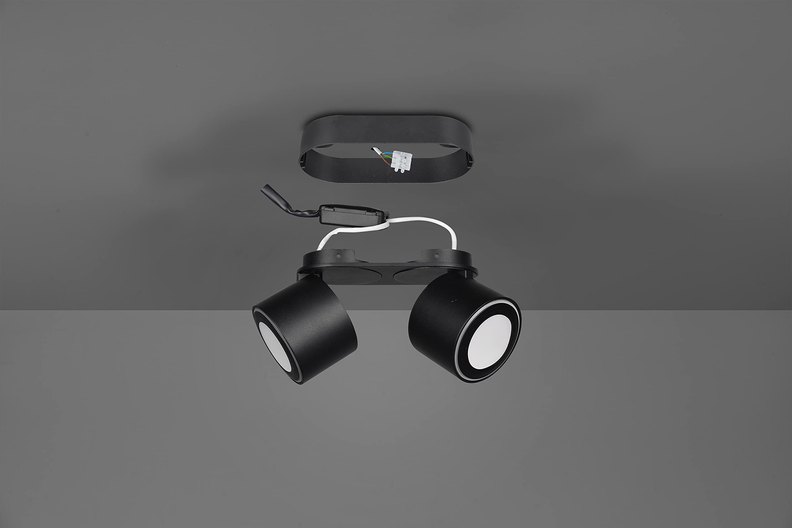 Trio Leuchten Lampa sufitowa LED do zabudowy i zabudowy Taurus 652910232, metal czarny matowy, w zestawie 2 x 3,5 W + 2 x 1,5 W LED