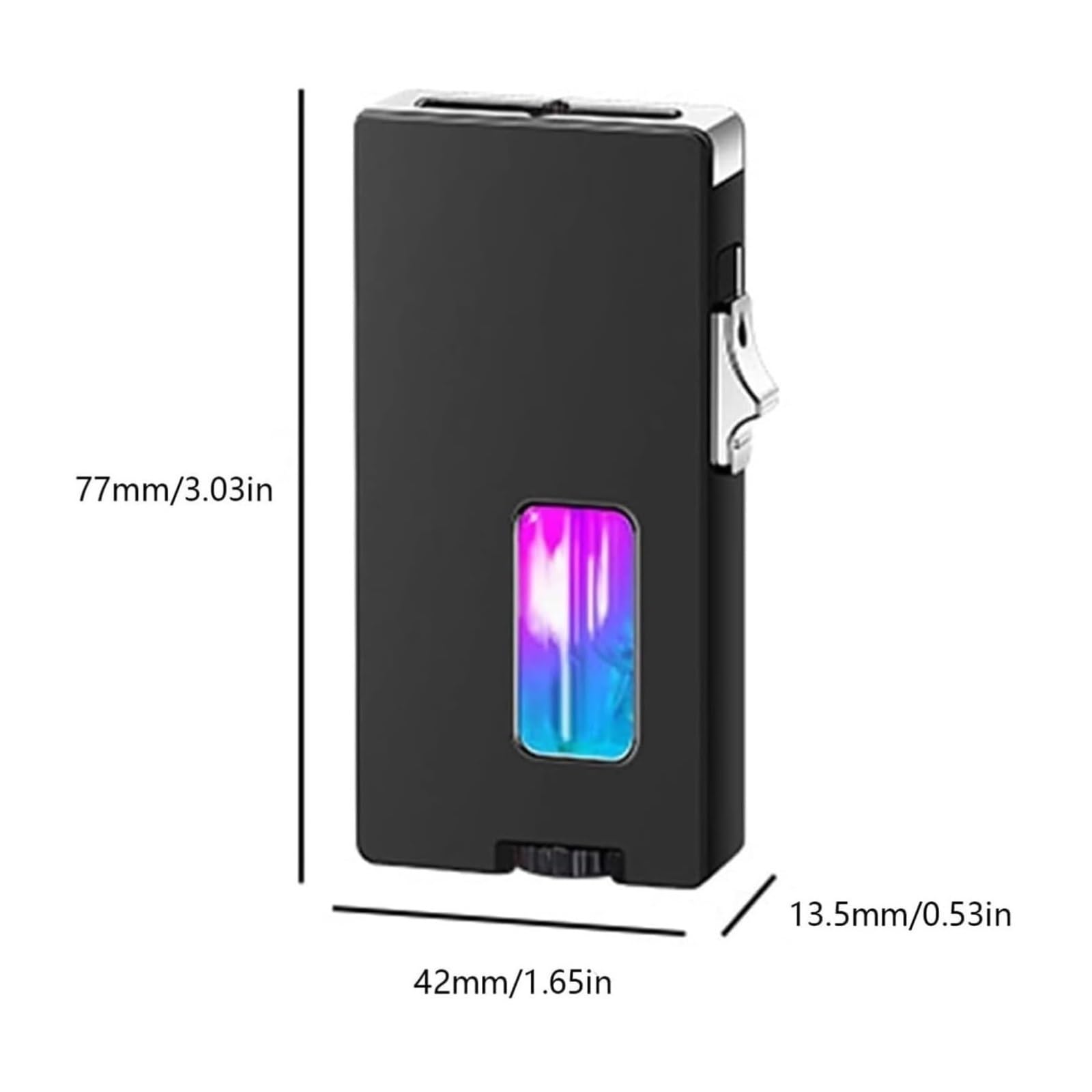 Encendedor de metal portátil, agita para encender, llama suave ultra ancha ajustable, ventana de aire transparente, bloqueo de seguridad, ideal para camping, barbacoa y uso al aire libre