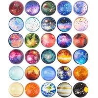 Ecoofor 30 Pack Galaxy Bouncy Balls 32 mm Space Themed Rubber Balls in 30 Styles Bulk Space Party Favors for Kids, Goodie Bag Fillers, Bag Stuffers, Space Toys for Boys and Girls