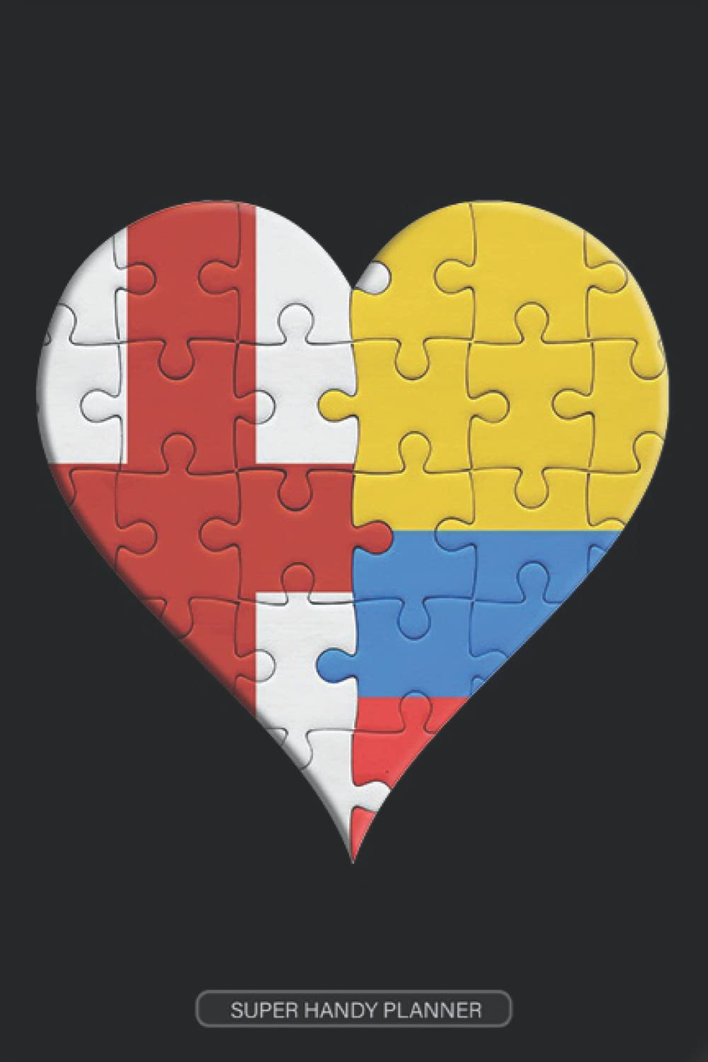 Planner: English Colombian Flag United Heart Jigsaw Puzzle Flags Of England Colombia