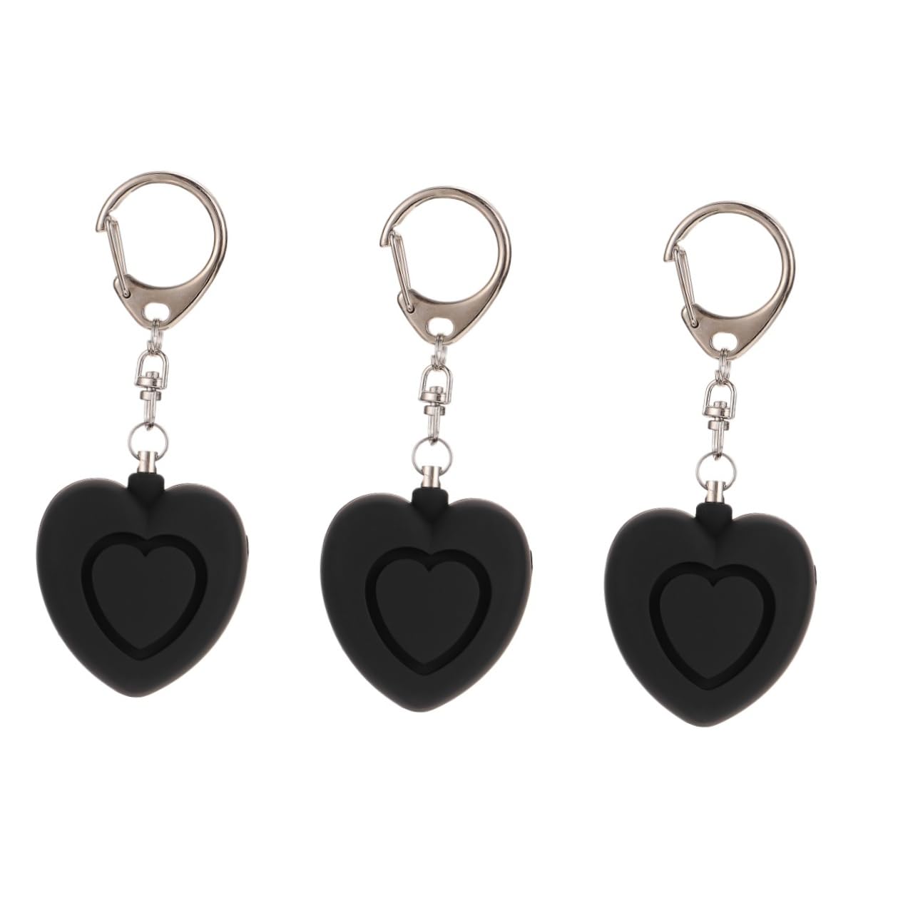 Uonlytech 3piezas Alarma Personal Forma De Corazón con Luz Led para Seguridad Llavero Compacto para Mujeres y Mayores para Emergencias y Protección Personal