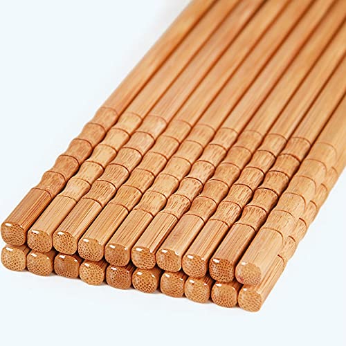 Palillos chinos de madera reutilizables CHFYIJYHM set de 5 pares para vajilla de sushi y comida asiática 3