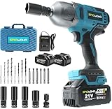 SPICIMOMO 1/2 inch Cordless Impact Wrench - 1200N.m High Torque Heavy Duty Impact Gun with 2x 4.0Ah Batteries, 21V Powerful Impact Driver/Drill for Tough Auto Repair and Construction Tasks