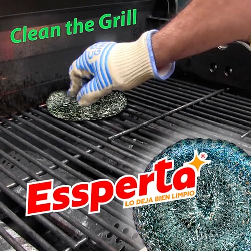 Image of 5 Pcs ESSPERTA Stainless Steel Wool Scrubber,5 Steel Scrubber Wool Pads for Cleaning Dishes, Metal Scrubber Pot Scrubbers Can Clean Iron Pots, Stoves, Barbecue Grills, Wash Sink