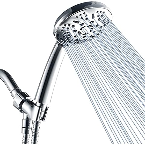 Eolax Handheld Shower Head - 9 Settings High Pressure Handheld Showerhead with Massage Spa and Pause Mode - High Flow Spray Shower Heads Set with Hose Bracket, Chrome Finish Cover