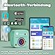 LX-D2 Mini Drucker, Tragbarer Thermodrucker, Bluetooth-Aufkleberdrucker mit 8 Rollen Aufklebern, kompatibel mit Smartphones und Tablets zum Lernen, Bilder, Quittungen, to-Do-Listen (Grüne Kamera)