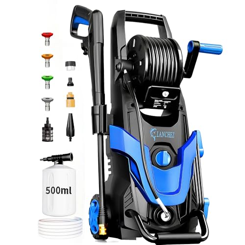Image of 2026 New Upgrade Pressure Power Washer 4800PSI w /4 Quick Connect Nozzles, Inlet Hose & Filter&500ML Soap Tank, High Cleaning Machine for Cars /Fences /Driveways /Patios /Home Cleaning,Blue