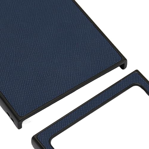 Rankomu Galaxy Z Flip 5 mobilfodral - vikbart, blått läderdesign