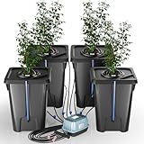 DWC BUCKET WITH TOP FEED DRIP KIT: Combines Deep Water Culture System and Top Drip Hydroponic Systems, utilizes negative water pressure to recirculate oxygenated nutrient solution through the plant’s root zone, keeping the nutrient water fresher and ...