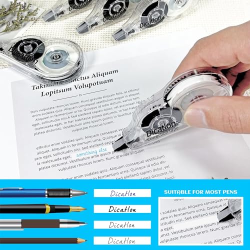 Dicatlon 14-Count pack Quick Dry Whiteout Correction Tape Tear Resistant Liquid Paper Pen Shaped Applicator Highly Suitable for Students Office Workers Home Easy to Use Enhance Study Work Efficiency