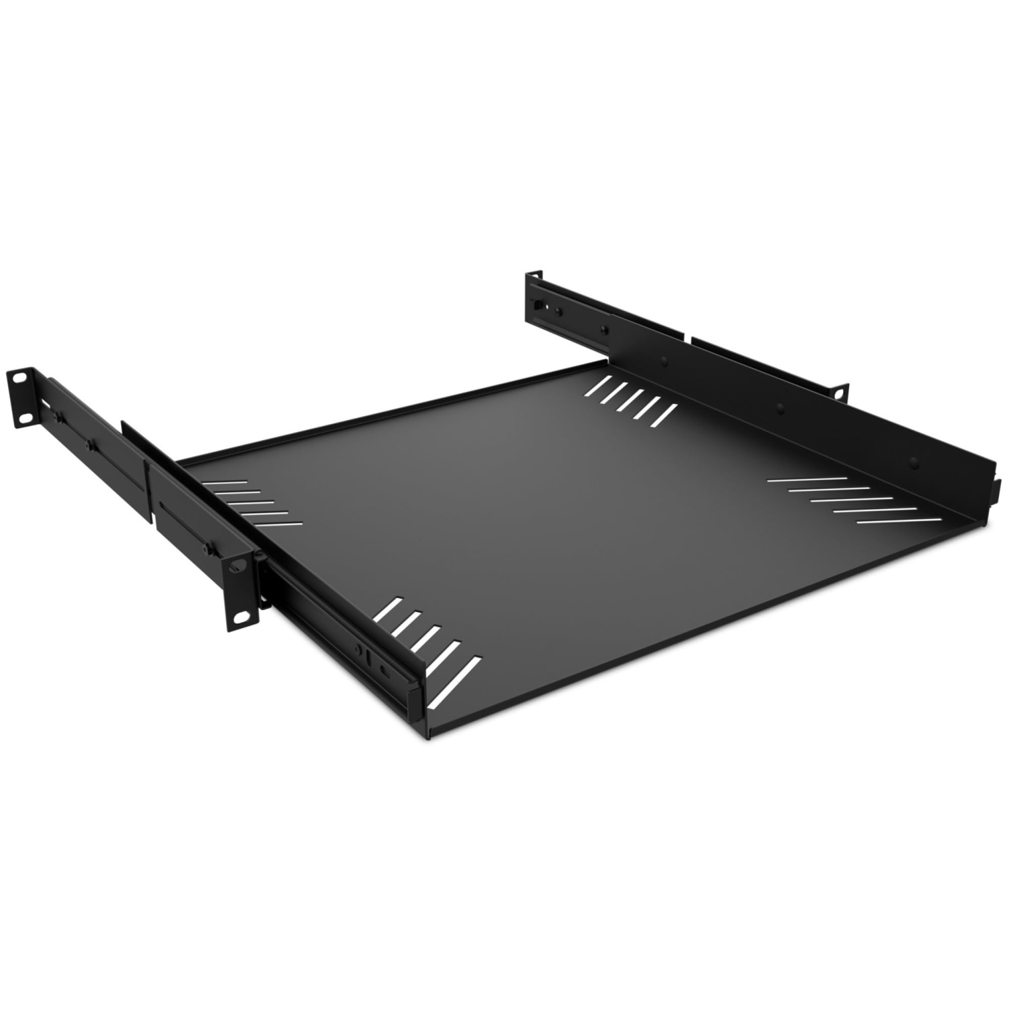 Audibax Pro Rack Drawer Ext 1U - Vassoio Scorrevole con Griglie 1U per Rack da 19 pollici - Ripiano Rimovibile 482,6 mm di Larghezza x 376 mm di Profondità - Realizzato in Acciaio - Capacità 8 kg
