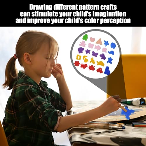 XMNIVATE 24 Pieces Paint Sponges Multi-shape Sponge Stamps, Colorful Pattern Tool, DIY Kids Painting Kit, Handicrafts Tool - Image 5