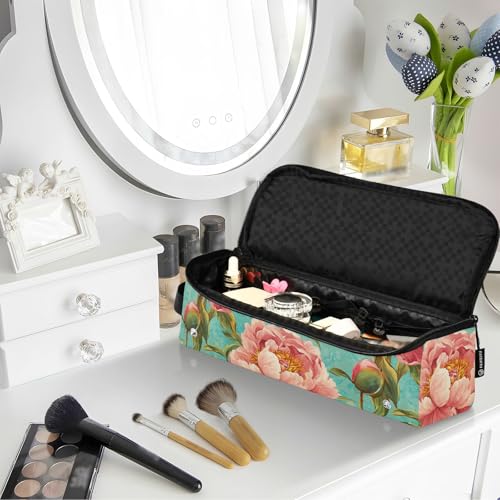 Estuche de viaje 2 en 1 Sweet Red Peonies para rizador y plancha con tapete resistente al calor miniatura 6
