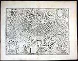  Groninga - Groningen Netherlands Holland Braun Hogenberg map Plan gravure