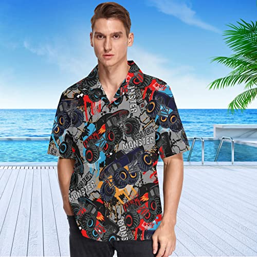 visesunny Stylish Men's Hawaiian Print Button Down Short Sleeve Shirt Funny Tropical Floral Casual Beach Shirts Gift2