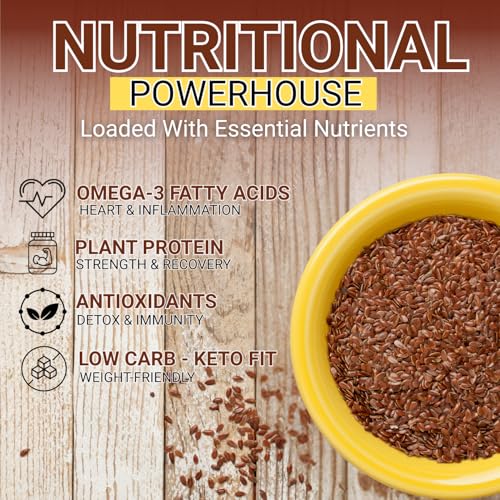 Image of Cultivate Crest Organic Flax Seeds 200g | 100% Natural & Raw High Protein Ground Flaxseeds | Rich in Omega 3, Asli Seeds | High Fiber Superfood for Daily Nutrition | Vegan, Keto Friendly