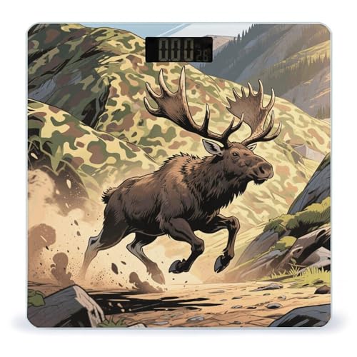 Báscula digital de baño camuflaje ciervo LCD 400 lb