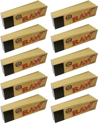 Raw Rolling Papers Unbleached Filter Tips 10 Pack = 500 Tips