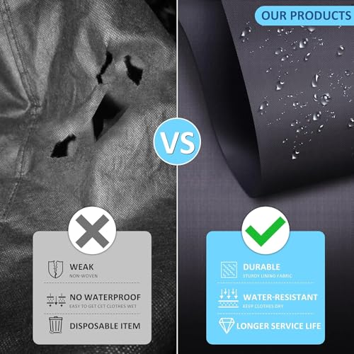 Habrur Clothes Cover 2pcs Garment Bags With 5''Gussets Suit Bag Closet Storage Hanging Clothes Bag Suit Bags, 60*110cm, Black4