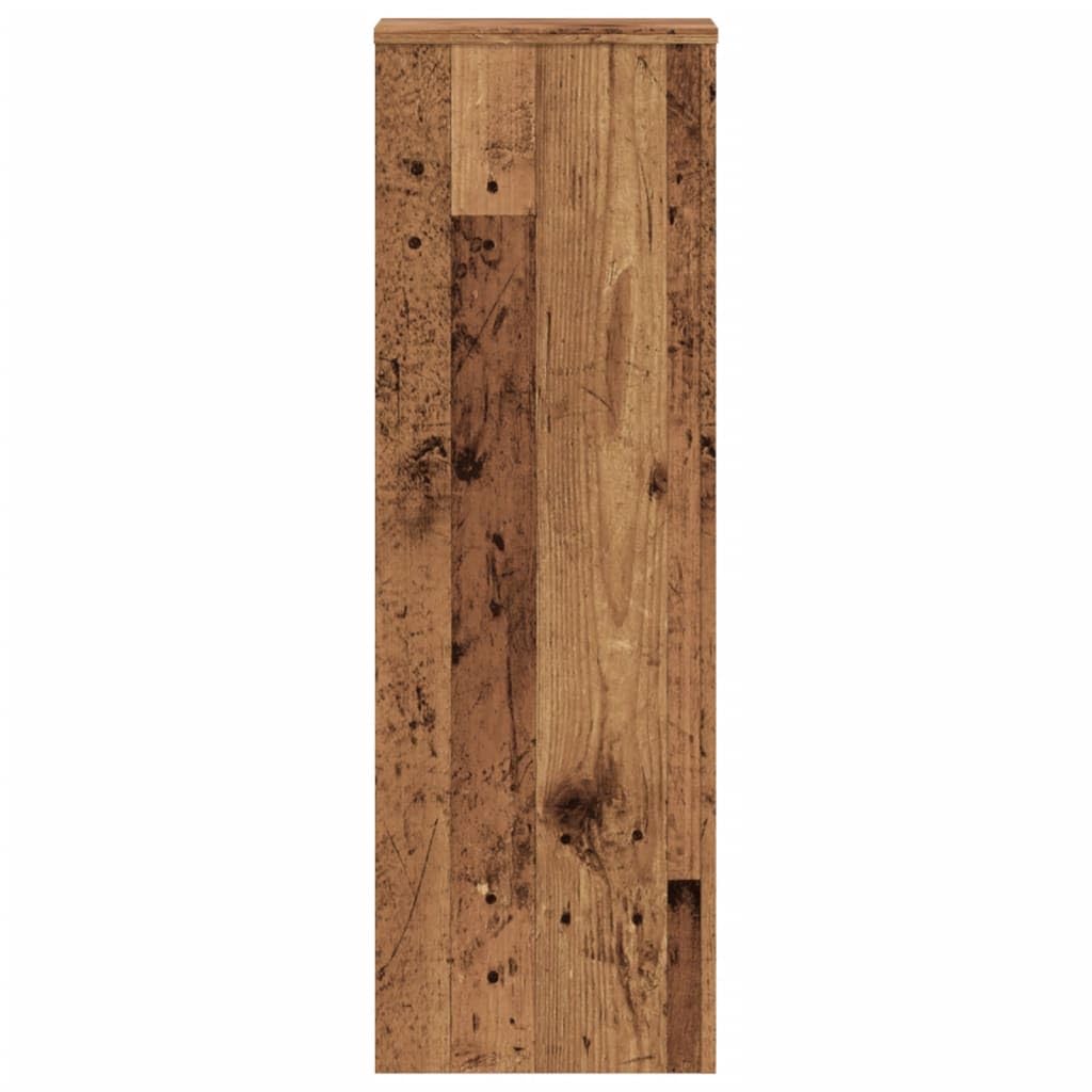 Lot de 2 supports pour plantes - 33 x 33 x 100 cm - Aspect bois vieilli - Colonne décorative en bois pour salon et bureau