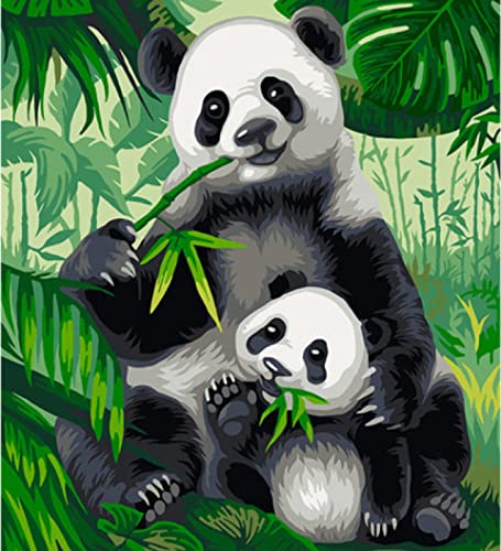Broderie diamant panda pour créer un tableau en cristal dans votre bureau 30x40