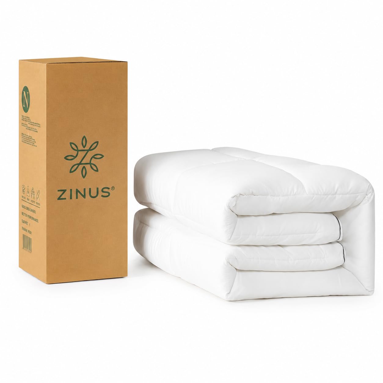Zinus Single Cooling Mattress Topper (90 x 190 cm) – 5 cm Thick Bamboo Mattress Topper with Elastic Straps, Machine Washable – White-image-35