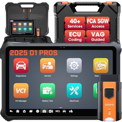 OTOFIX D1 PROS ECU Coding Diagnostic Scanner, Bi-Directional Scan Tool, 2 Years Updates, FCA Renault SGW, 5X AutoScan 2.0, 40+ Resets, CANFD DoIP, VAG Guided, All System Scan Tool, Upgraded of D1