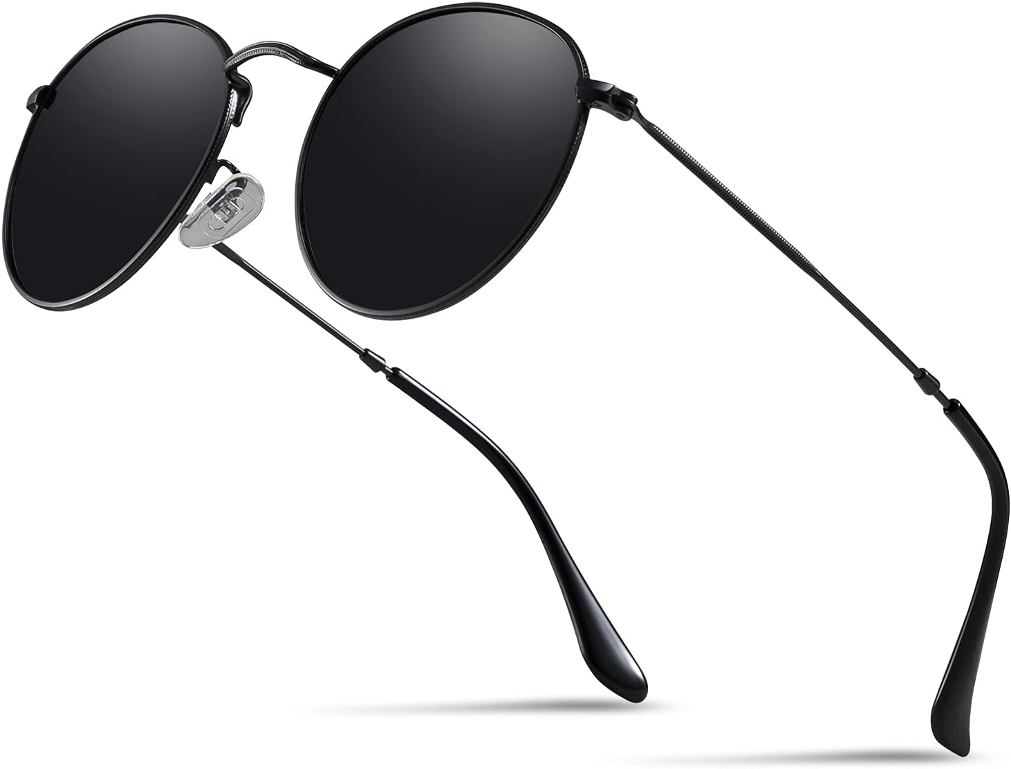 kennifer Unisex Round Sunglasses, Polarized UV400 Protection Circle Retro Steampunk Sun Glasses for Men and Women