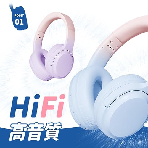 ワイヤレスヘッドホン Bluetooth 6.1 ゲーミングヘッドセット ゲーミングヘッドホン 有線＆無線両立 HiFi ステレオ重低音 マイク内蔵 ノイズキャンセリング 超低遅延 クリア通話 158g軽量 40時間待機の可能 折りたたみ式 音楽/映画(パープル) 商品画像3