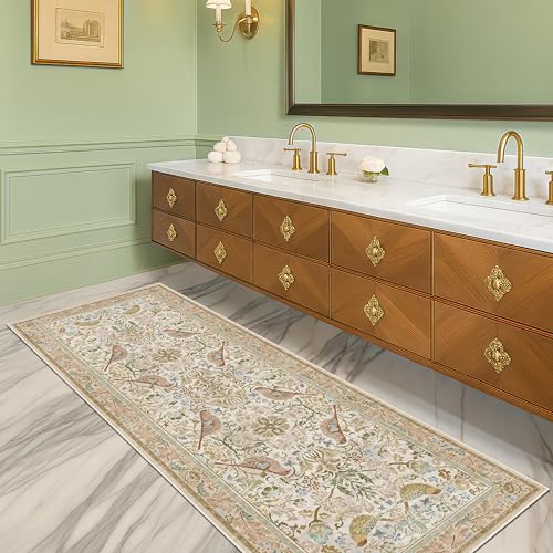 Hazo Haus Boho Long Bathroom Runner Rug 2x6 - Floral