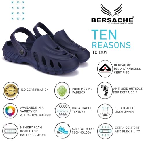 Image of BERSACHE Extra Soft Classic Casual with Regular wear with Ultra Soft & Flexibility Technology Clog for Men's