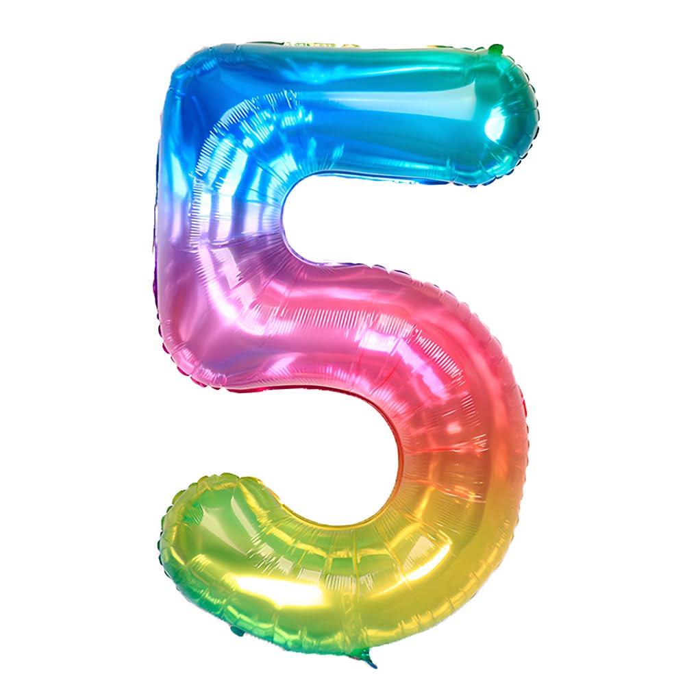 Foil Globo Número 5 Azul 40" (101cm), Inflable Helio o aire, Gigante Numeros 0-9, 10-19, 20-29, 30-100, Grande Globos Decoración para La Boda Aniversario y Cumpleaños Fiestas — view 438