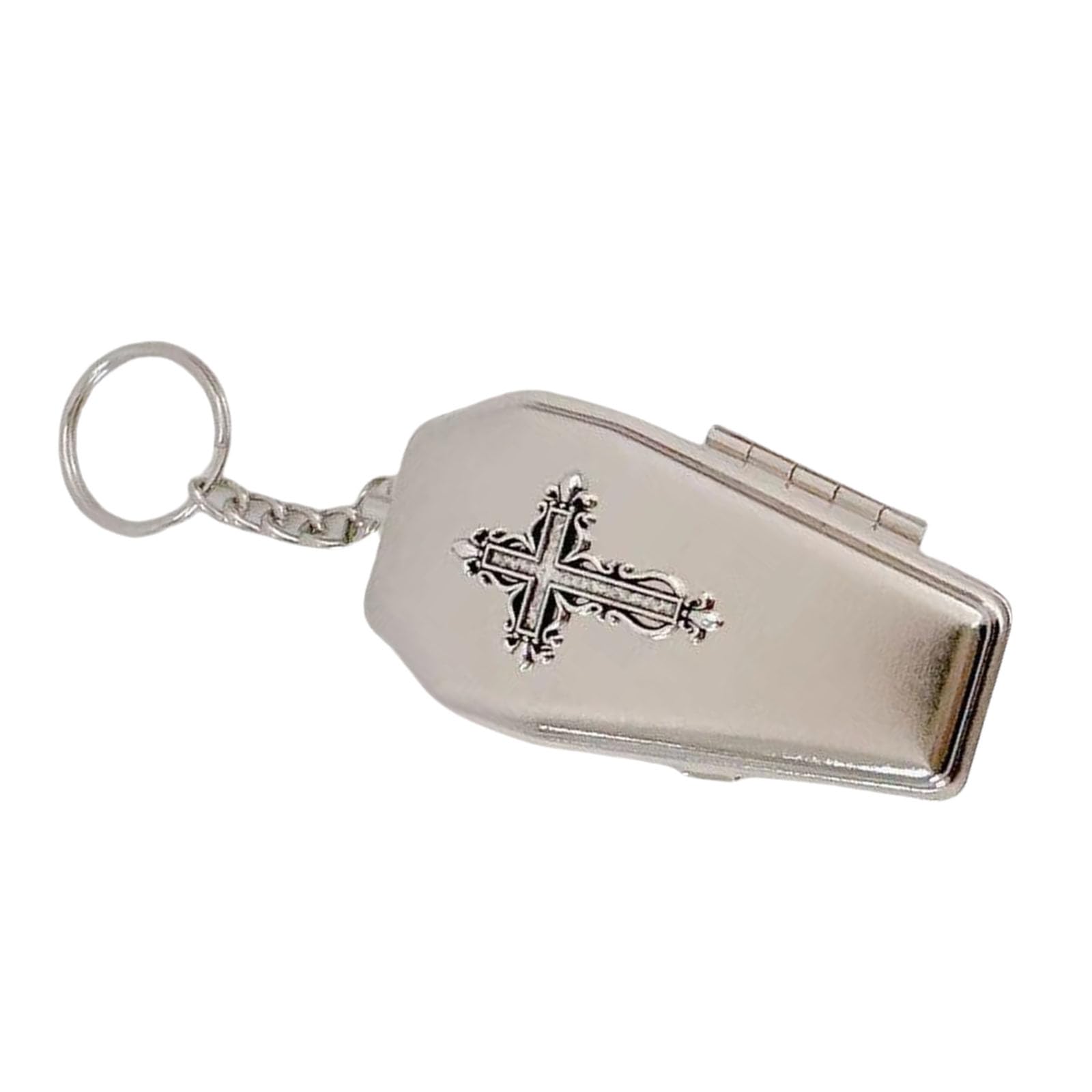 Maxtonser Gothic Coffin Keychain Unique Holder Pendant Necklace Metal Texture Perfect for Fashion Enthusiasts and Everyday Use