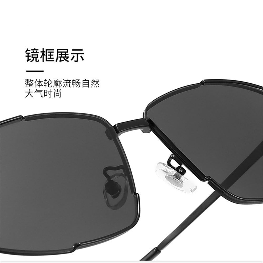 Gafas de sol polarizadas de metal para hombre, para exteriores, viajes, pesca, conducción, marco cuadrado, anti-UV