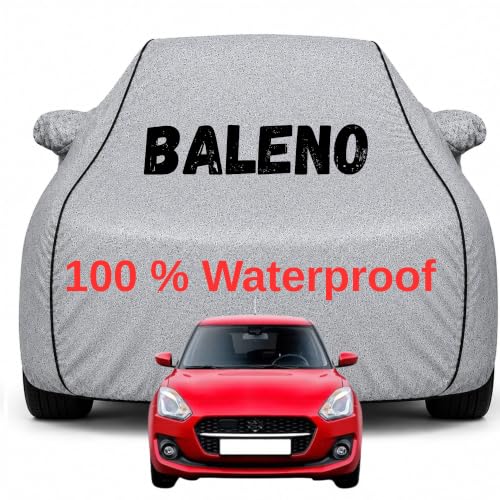 Image of Durable Full Body Waterproof Baleno Car Cover | Premium Polyester Silver Cover | Custom Fit Vehicle Protection | UV Resistant, Dustproof, Scratch Resistant, Heat & Wind Protection