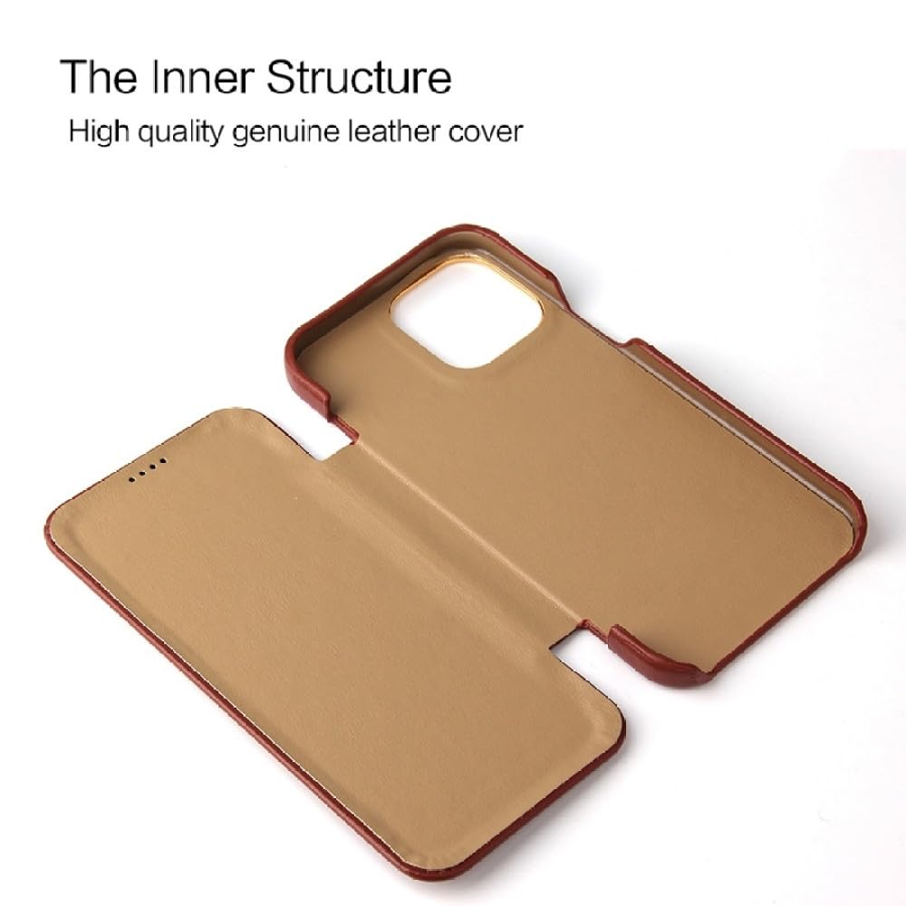 Leanther Funda con Tapa para iPhone 6S 7 8 Plus SE X XR XS 11 14 Pro MAX 12 13 Funda de Cuero con imán Incorporado, Rojo, para iPhone 7 (8) Plus