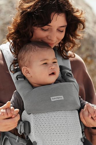 BabyBjörn Bib for Baby Carrier Harmony, Jersey, Light Gray