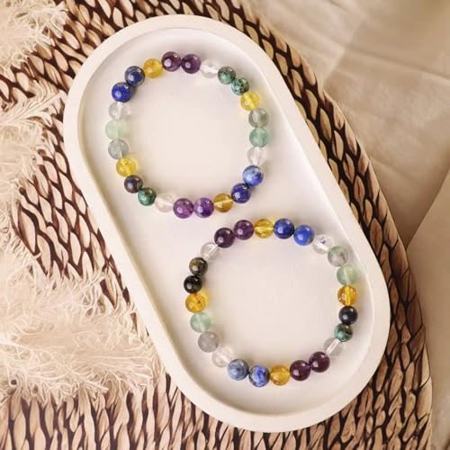 Image of Shubhanjali Crystal Elastic 8mm Stretch Customized Bracelet for Men and Women-(Standard,Multicolor)