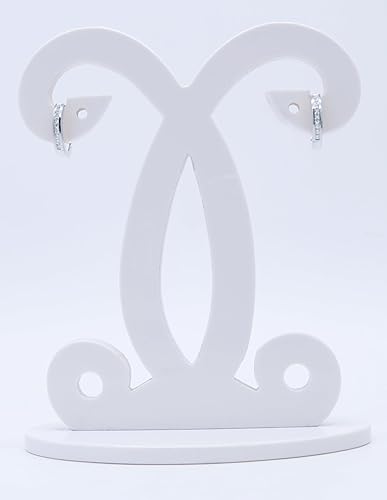 Miniatura 3 de Dazzlingrock Collection - Pendientes de aro pequeños de 0,18 quilates (10 quilates, oro blanco)