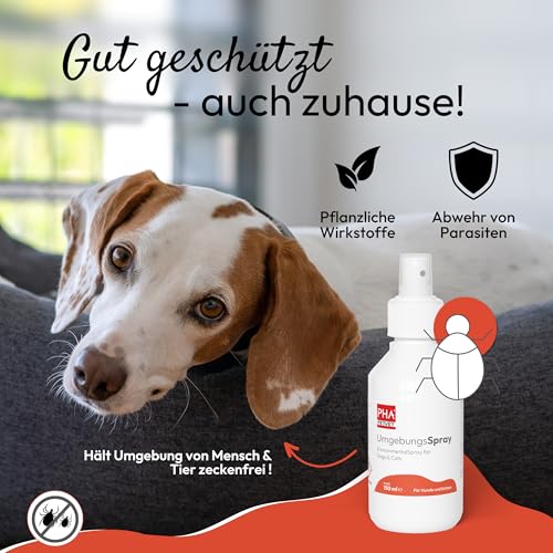 PHA UmgebungsSpray – Pflanzliches Ungeziefer Spray gegen Flöhe, Milben, Läuse & Zecken, Flohmittel für Wohnung, Anti Floh Spray, Alternative zu Fogger gegen Flöhe, 150 ml
