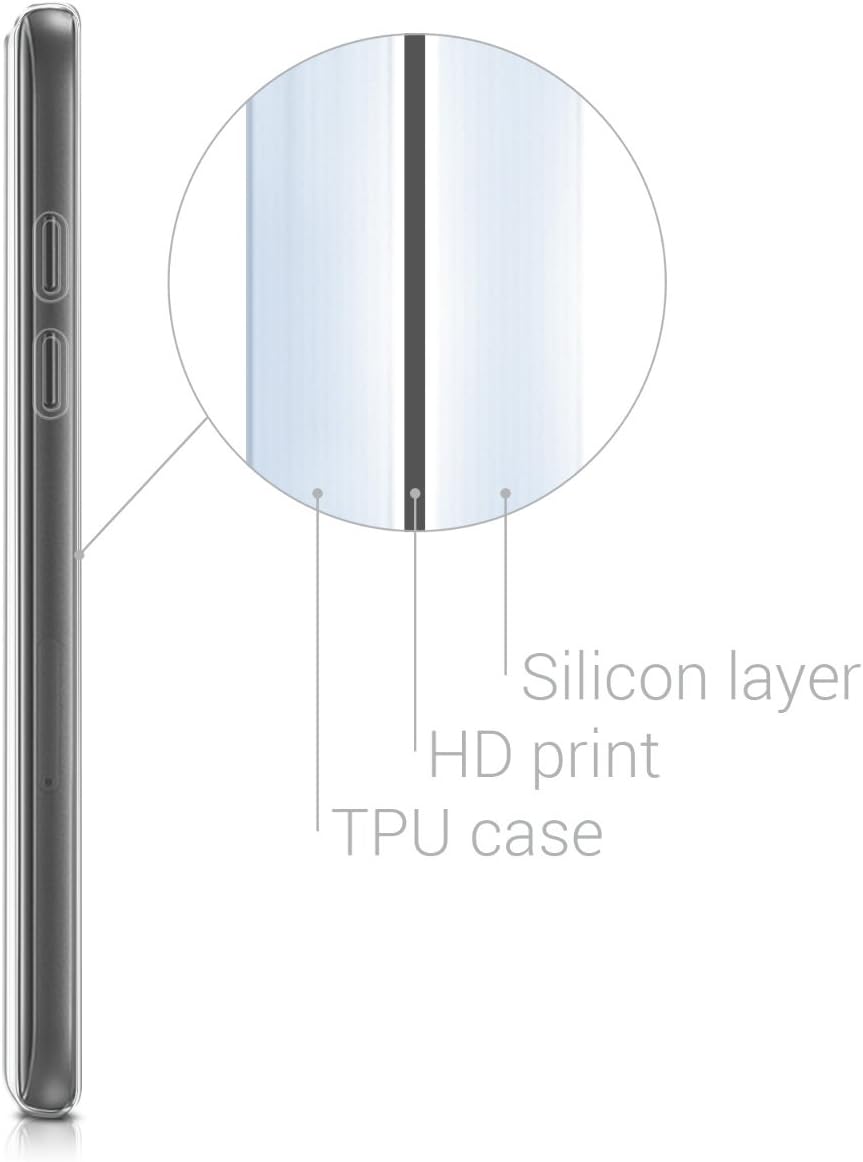 kwmobile Case Compatible with Samsung Galaxy A5 (2017) - Case Clear TPU Cover with Design - Don't Touch My Phone White/Black