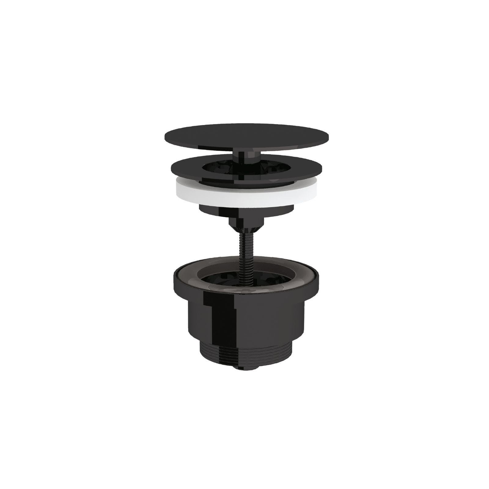 Piletta Scarico Libero Regolabile 0-50 mm da 1" 1/4" Nero Opaco