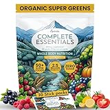 OPTIVIDA Fruits & Veggie Mix Super Greens Powder Packets (30 Days)- 50+ Superfood Green Juice Powder & Greens Supplements W/Probiotic, Antioxident, Digestive Enzymes & Adaptagen Blends for Gut Health