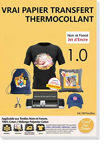TransOurDream 1.0-40 x A4 Papier Transfert pour Textile et T-Shirt