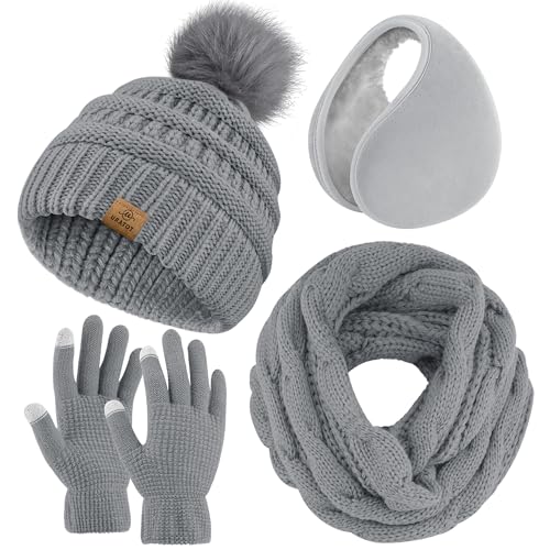 URATOT Winter Warm Sets Knitted Scarf Beanie...